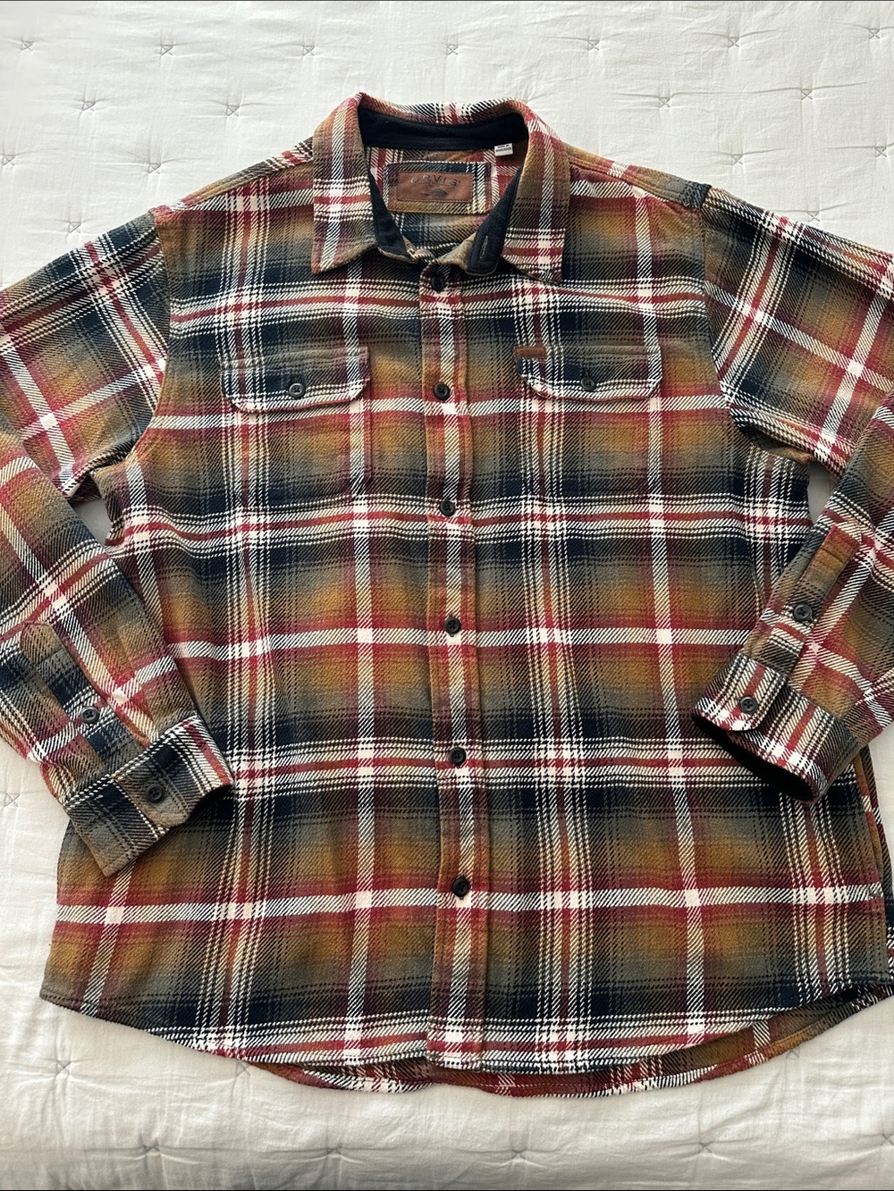 Orvis Men's Multi-Color Plaid Shacket style Shirt